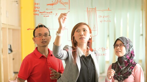 businesswoman writing on glass malaysia