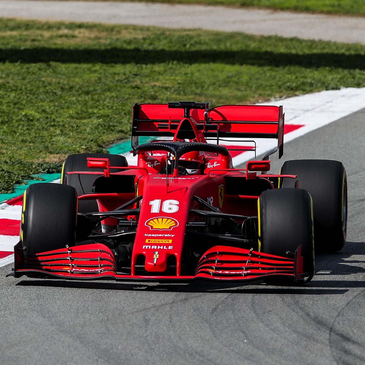 Image of a F1 Ferrari car on a race track