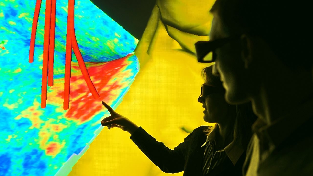 Imazh sizmik që tregon trajektore të pusit dhe se si mund të integrohen burime të ndryshme të dhënash nëntokësore