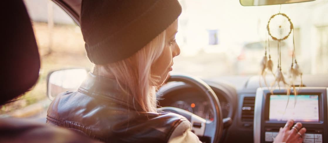 woman with gps